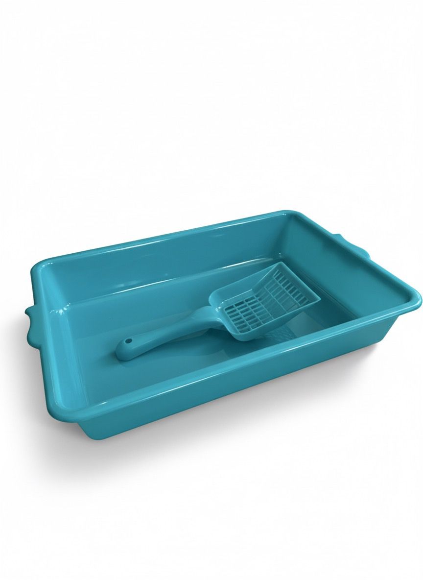 Bandeja Sanitaria para Gatos + Palita – Color Turquesa

