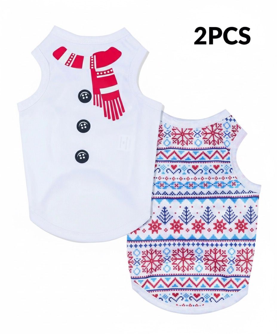 Pack de 2 Camisetas Festivas para Mascotas 🎁
