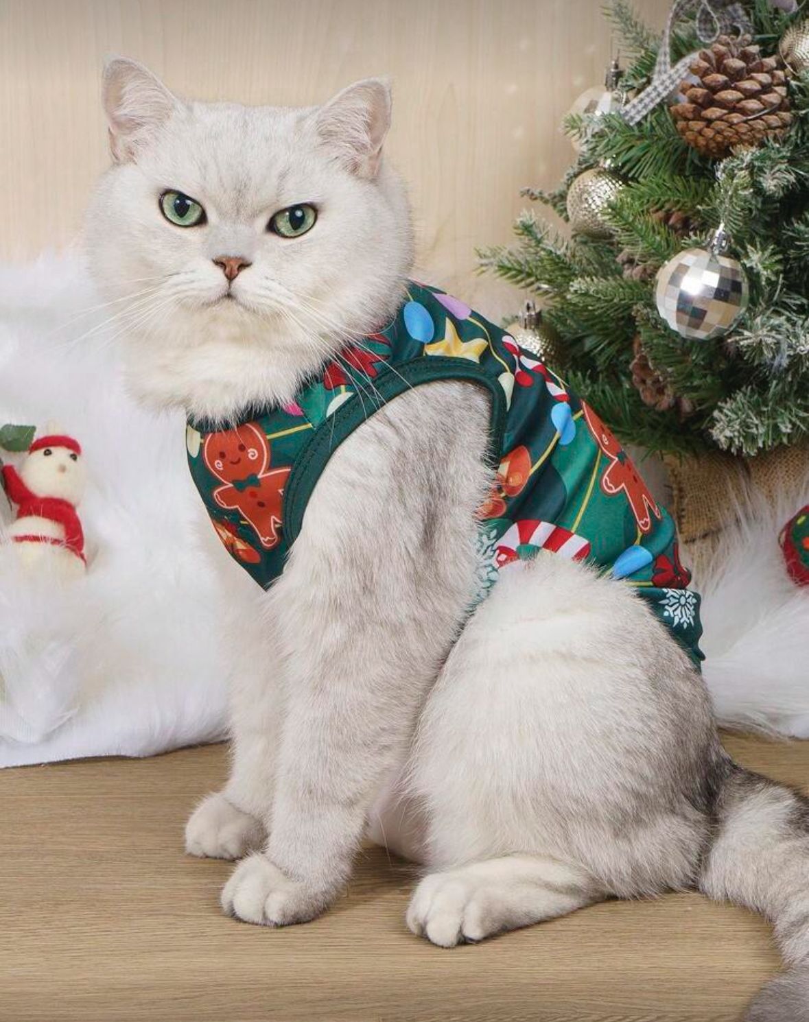 Polera pack 2 navidad  Merry Christmas Rojo  y Verde con Patrón de Jengibre