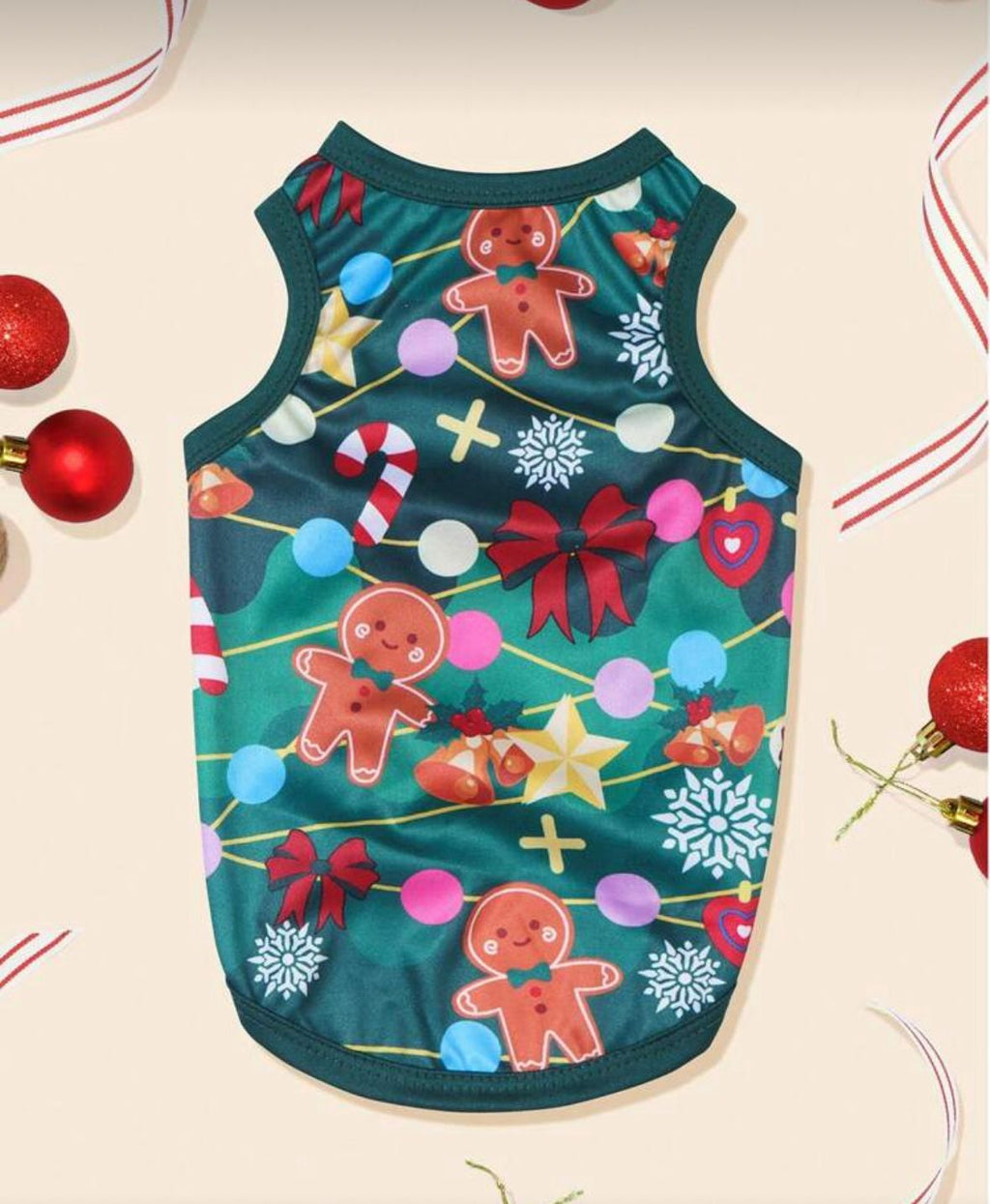 Polera pack 2 navidad  Merry Christmas Rojo  y Verde con Patrón de Jengibre