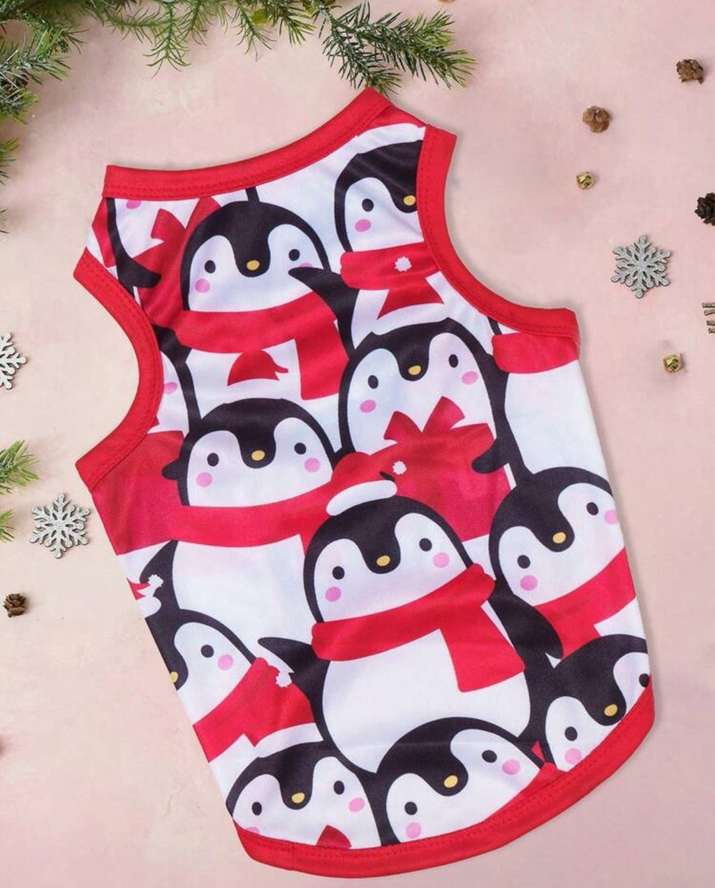 Pack de 2 Poleras Festivas Pingüinitos para Mascotas