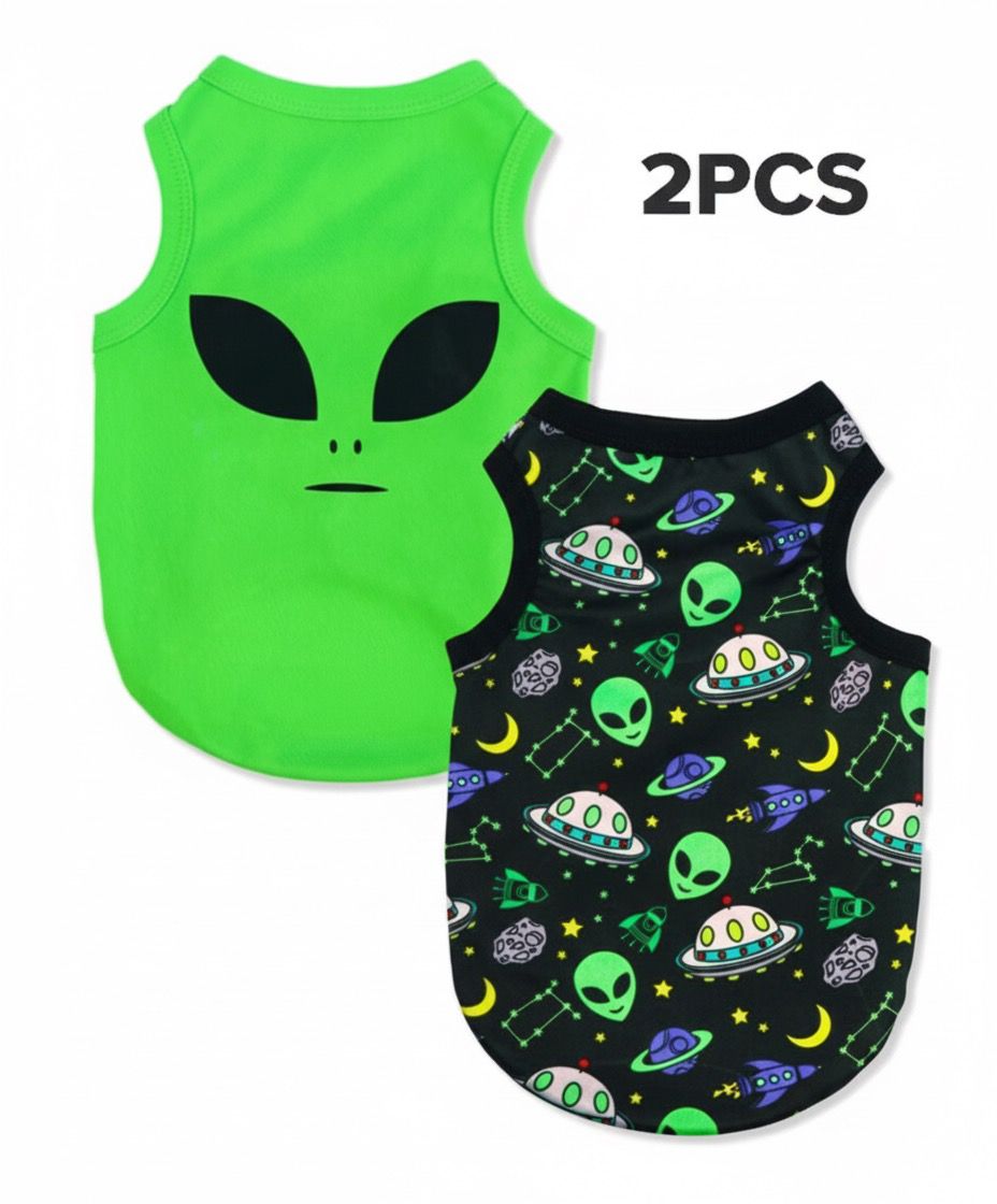 Pack de 2 Poleras Diseño Aliens para Mascotas