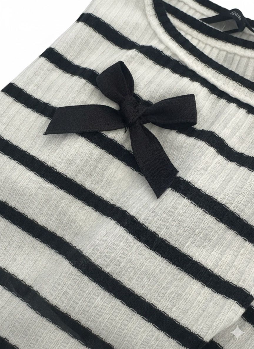 Vestido Mascota de Rayas falda negra