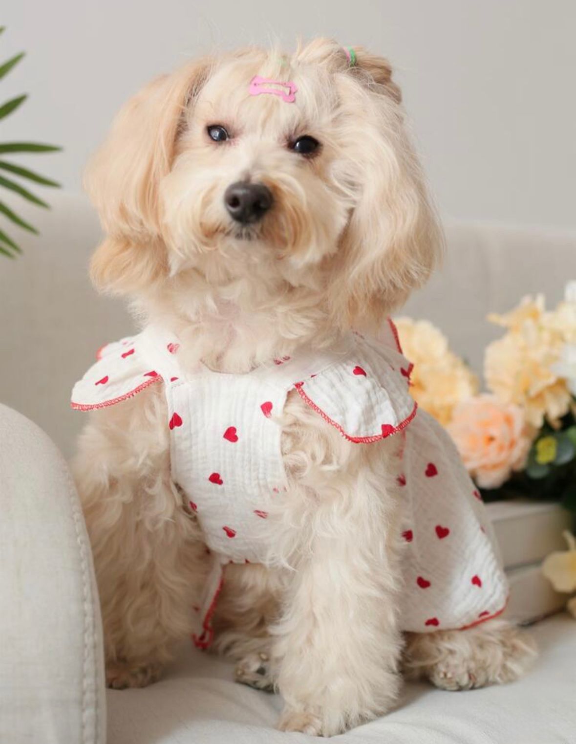 Vestido mini corazones rojos con lazo