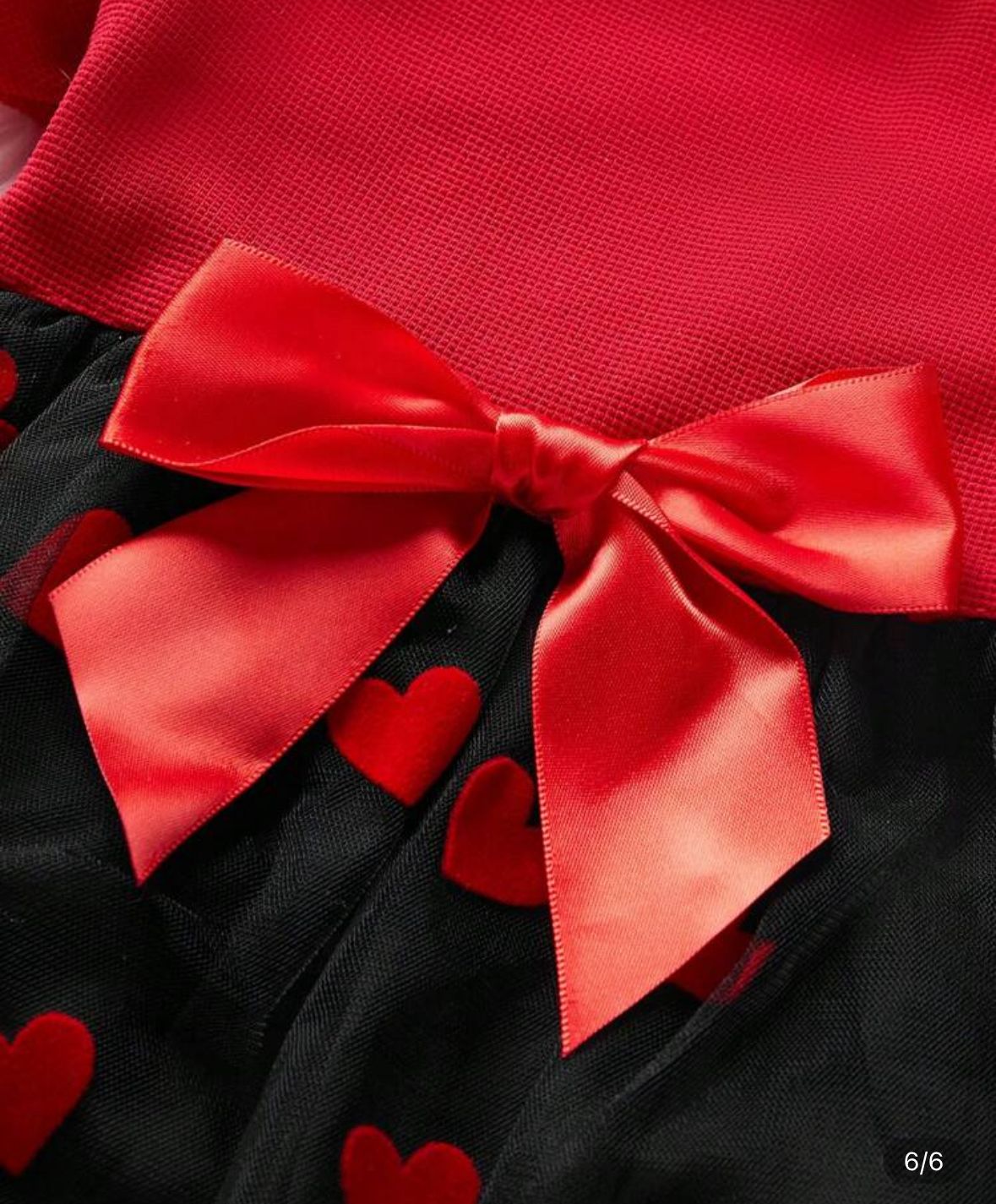 Vestido Mascota con tutu negro y rojo corazones