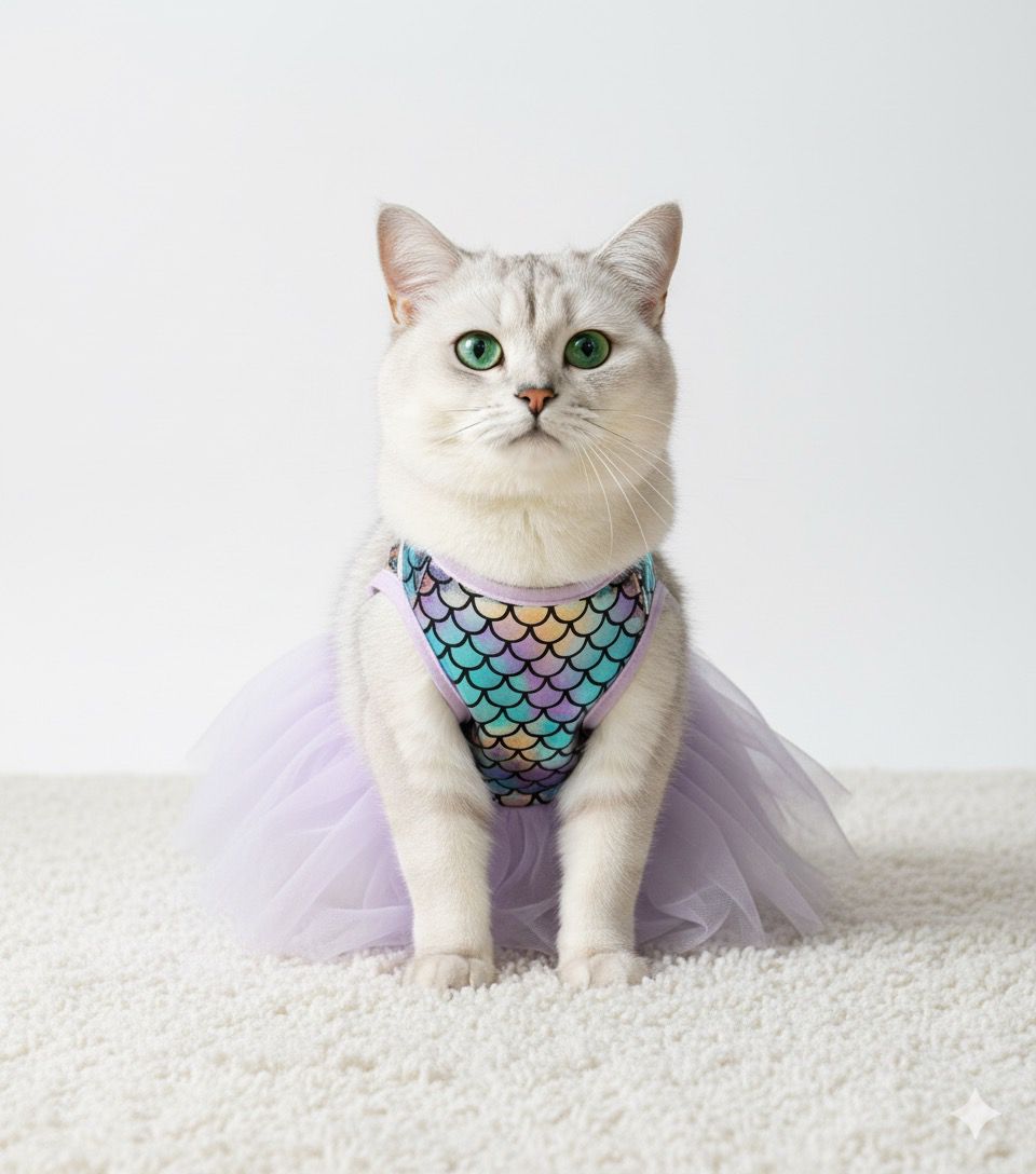 Vestido mascota con tutu y estampado de sirena