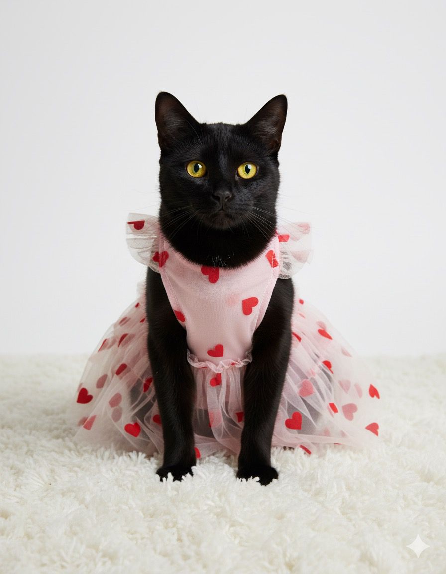 Vestido Mascota con tutu Rosado y corazones