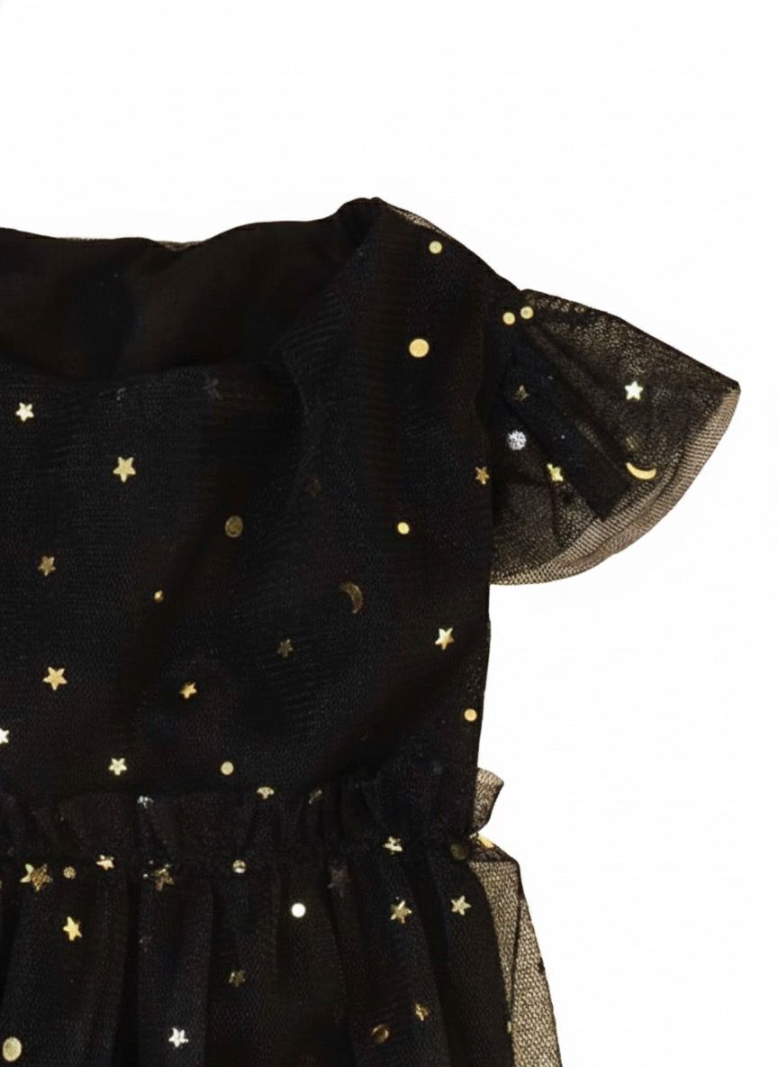 Vestido tutu negro estrellas doradas