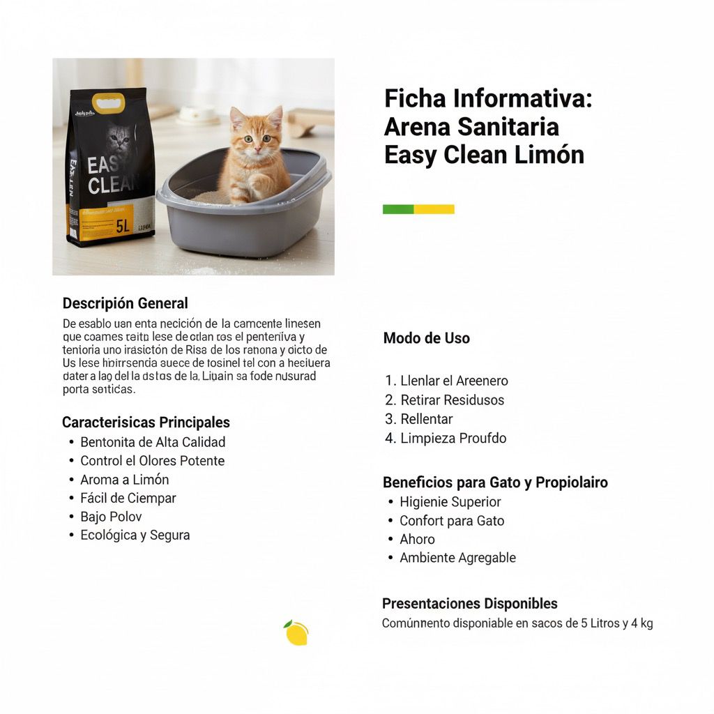 Arena easy clean  aroma limón 4 KG