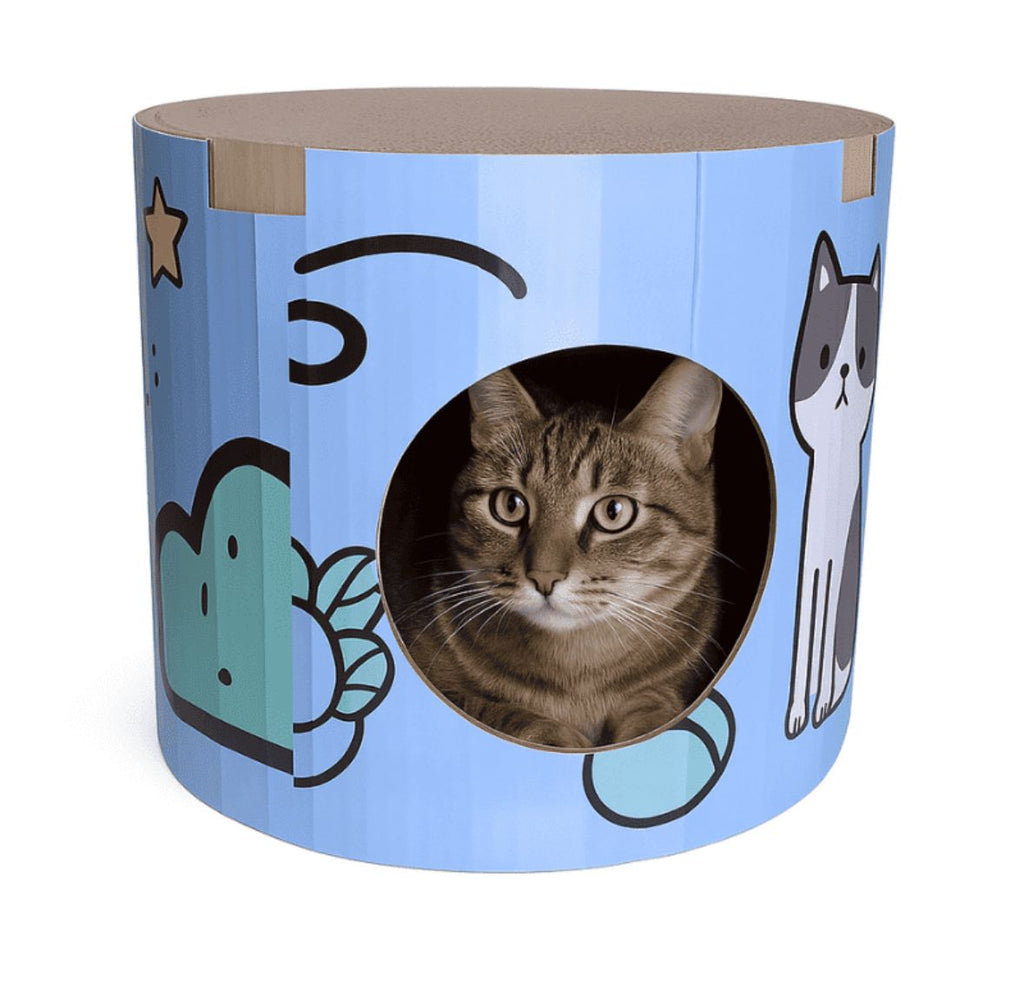 Rascador Casa para Gatos de Cartón con Diseño Nubes