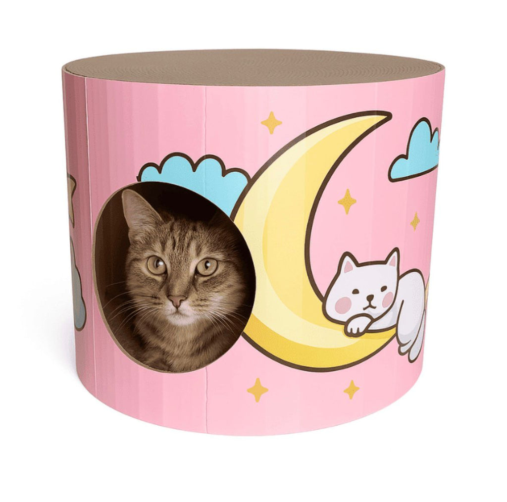 Rascador para Gatos de Cartón con Diseño Luna Soñadora